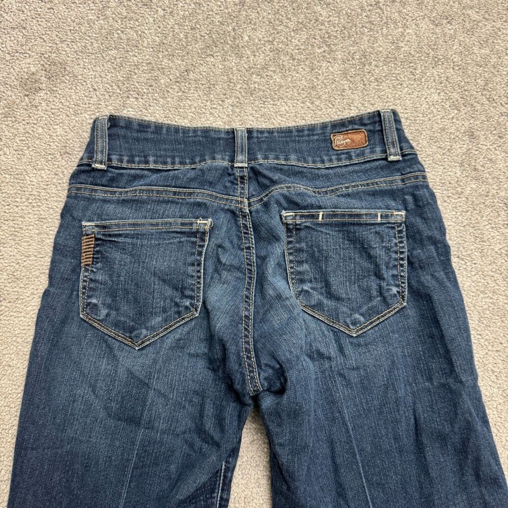 Paige Hidden Hills H.H. Bootcut Denim Jeans Womens 26 Blue Dark Wash Mid Rise - Picture 6 of 16